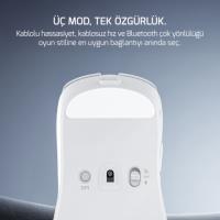 GAMEPOWER RADUS Beyaz 12.000DPI Triple Mode (Kablolu/Bluetooth/2.4G) Gaming Mouse